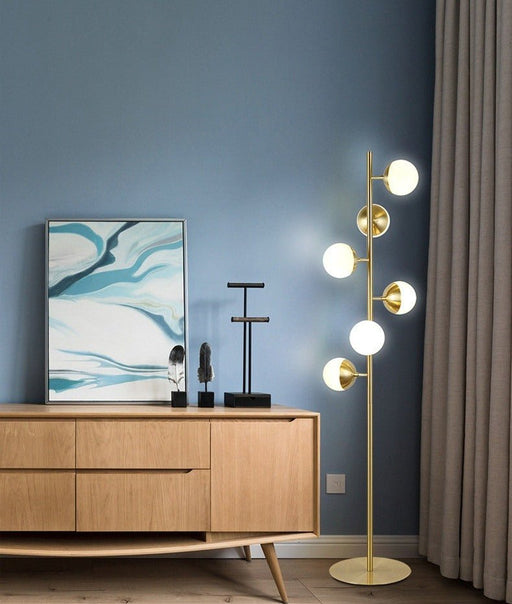 MIRODEMI® Elegant Golden Metal LED Floor Lamp for Living Room, Bedroom