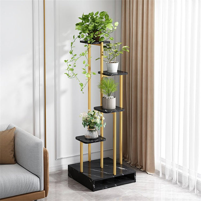 Multi-Shelves Nordic Luxury Plant Stand Black / L15.7xH52.4" / L40.0xH133.0cm