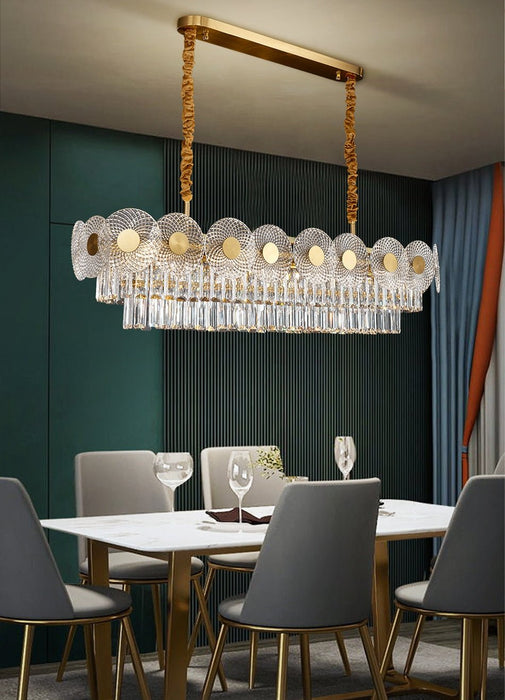 MIRODEMI® Creative Rectangle Crystal LED Chandelier for Dining Room, Kitchen, Bedroom image | luxury lighting | home decor