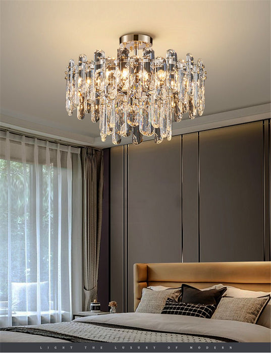 MIRODEMI® Tiered Сrystal Ceiling LED Chandelier for Living Room, Bedroom, Dining Room