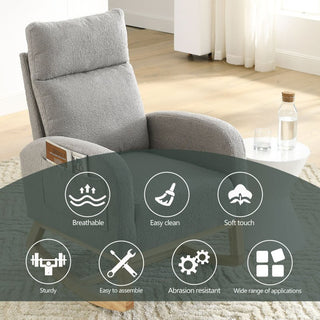 Accent High Backrest Lounge Arm Rocking Chair with Two Side Pocket