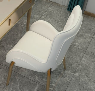 Leather chair with titanium legs, minimalist modern design
