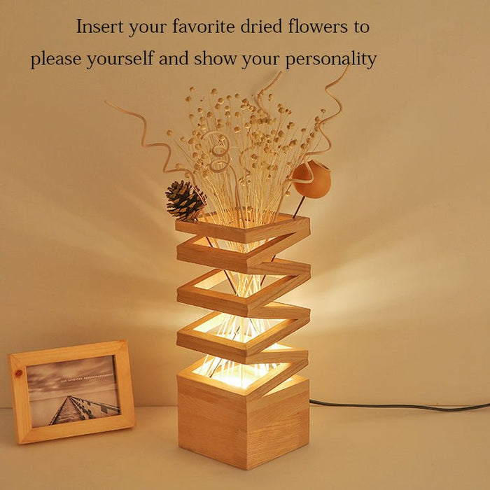 MIRODEMI® Modern LED Table Lamp of Wood in the Shape of Vase for Living Room image | luxury lighting | wooden table lamps