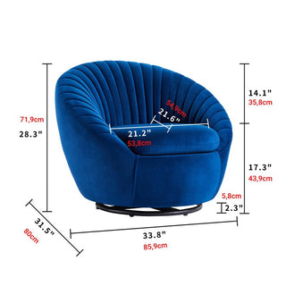 Modern blue rotatable single sofa for the living room