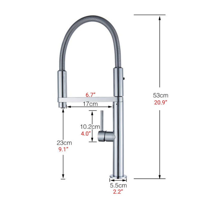 MIRODEMI® Chrome Rotate Neck Pull Out Kitchen Faucet