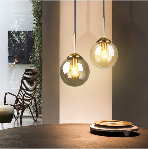 MIRODEMI® Modern LED Pendant Light in the Shape of Glass Ball for Dining Room image | luxury lighting |  glass ball lamps