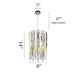 MIRODEMI® Suspension gold/chrome chandelier polished steel 1-chrome lamp / Warm light (3000K)