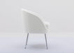 Teddy Fabric Accent Armchair With Electroplated Chrome Legs