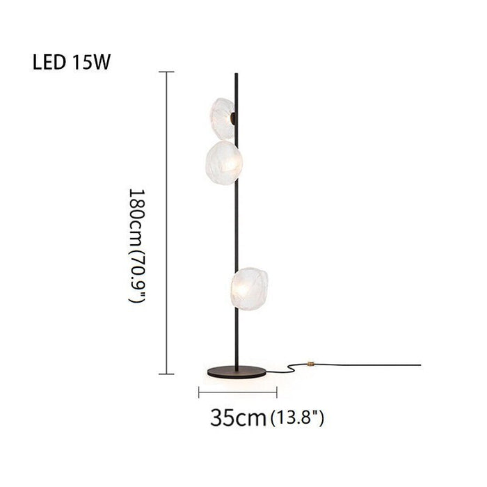 MIRODEMI® Artistic Cloud Glass LED Floor and Table Lamp Warm light / Clear-Black / 3 Lights - H70.9"