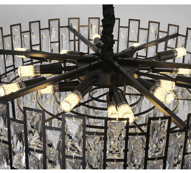 MIRODEMI® Modern black crystal ceiling chandelier for living room, dining room, bedroom