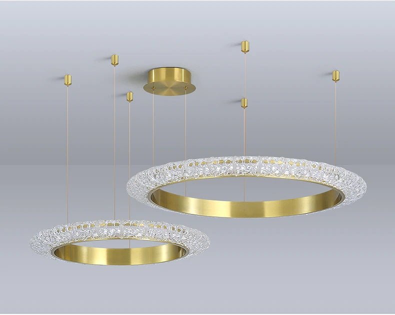 MIRODEMI® Gold/black ring led chandelier for living room, dining room, bedroom