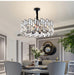 MIRODEMI® Modern drum black crystal ceiling chandelier for living room, dining room, bedroom 19.7'' / Warm Light / Dimmable