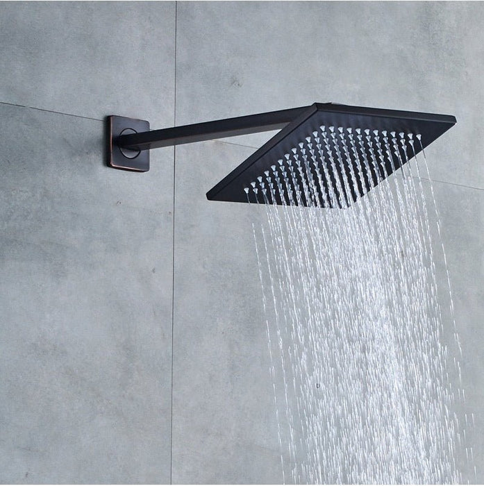 MIRODEMI® Black LED Light Shower Head Wall Mounted Embedded Box Control Valve