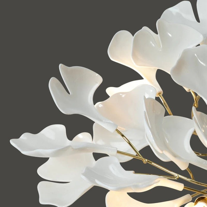MIRODEMI® Ceramic petals gold ceiling chandelier for living room, dining room, bedroom