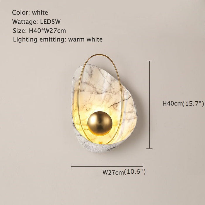MIRODEMI® Postmodern Personalized Marble Light Luxury Wall Sconce for Living Room Warm light / White