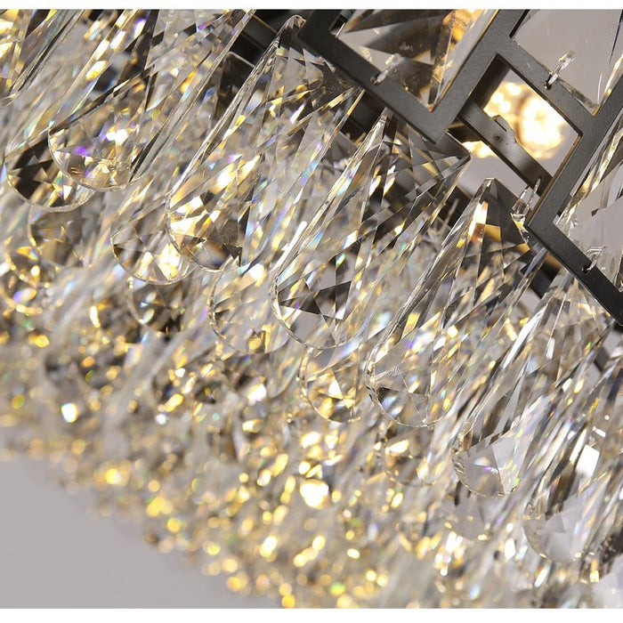 MIRODEMI® Modern black crystal ceiling chandelier for living room, dining room, bedroom