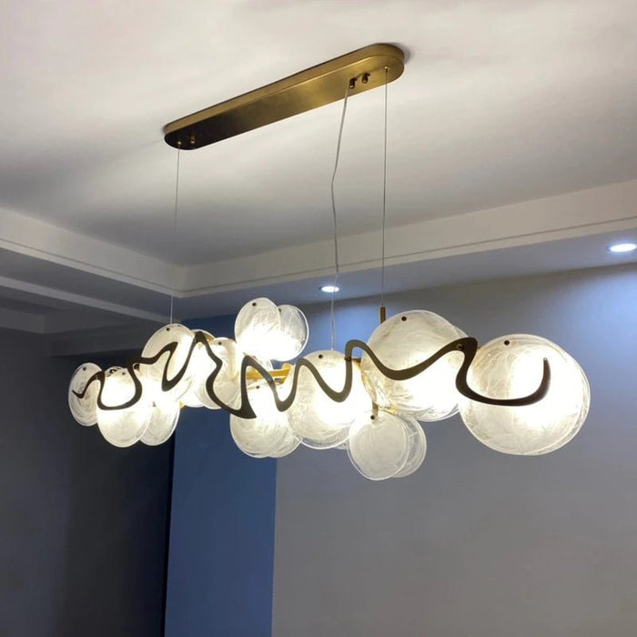 MIRODEMI® Modern gold glass chandelier for dining room, livimg room, bedroom