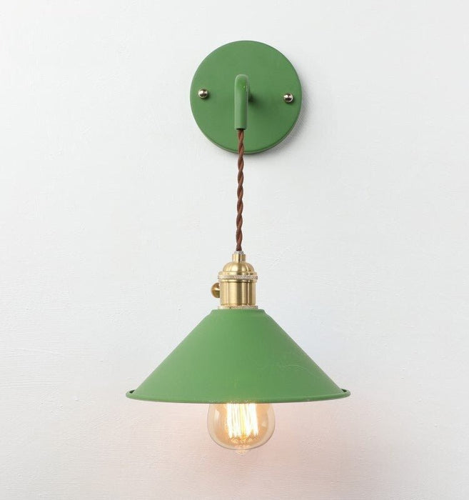 MIRODEMI® Country industrial iron wall lamp with 7 colors for bedroom, dining room, restaurant, cafe, shop aisle Green