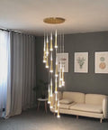 Cantaron | Modern Hanging Gold/Black Meteor Shower Chandelier