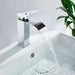 MIRODEMI® Black/Chrome Waterfall Vanity Sink Basin Faucet Single Lever Chrome 1