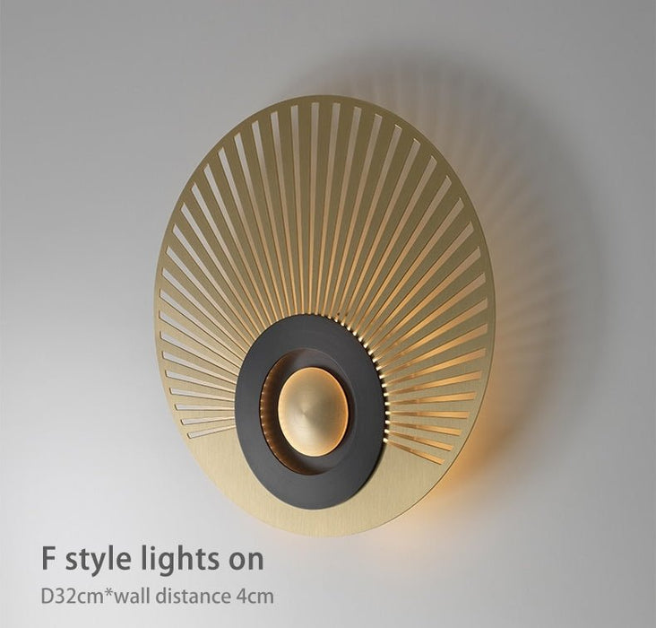 MIRODEMI® Gold/Black Modern LED wall lamp for Living room, bedroom, Dining Room F / Dia11.8" / 3000K 4000K 6000K