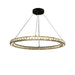 MIRODEMI® Ring design black crystal chandelier for living room, dining room, bedroom 17.7'' / Warm Light