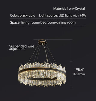 MIRODEMI® Modern Ring LED Crystal Chandelier for Living Room, Dining Room image | luxury lighting | ring shape chandeliers