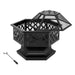 MIRODEMI® 24" Outdoor Black Iron Fire Pit Bowl With Flame-retardant spark guard