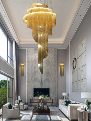 Mirodemi® Toudon | Outstanding Silver/Gold Long Chain Chandelier Dia47.2*H70.9" / Warm light / Gold