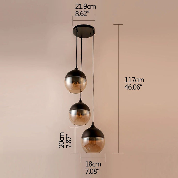 MIRODEMI® Modern loft hanging Glass Pendant Lamp for Kitchen, Restaurant, Bar, living room, bedroom AD3T