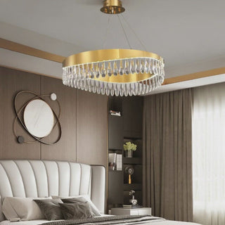 MIRODEMI Borgio Verezzi | Gold Crystal Сurve Hanging Light Fixture for Living Room