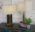 New Gray Marble LED Light Modern Fabric Table Lamp
