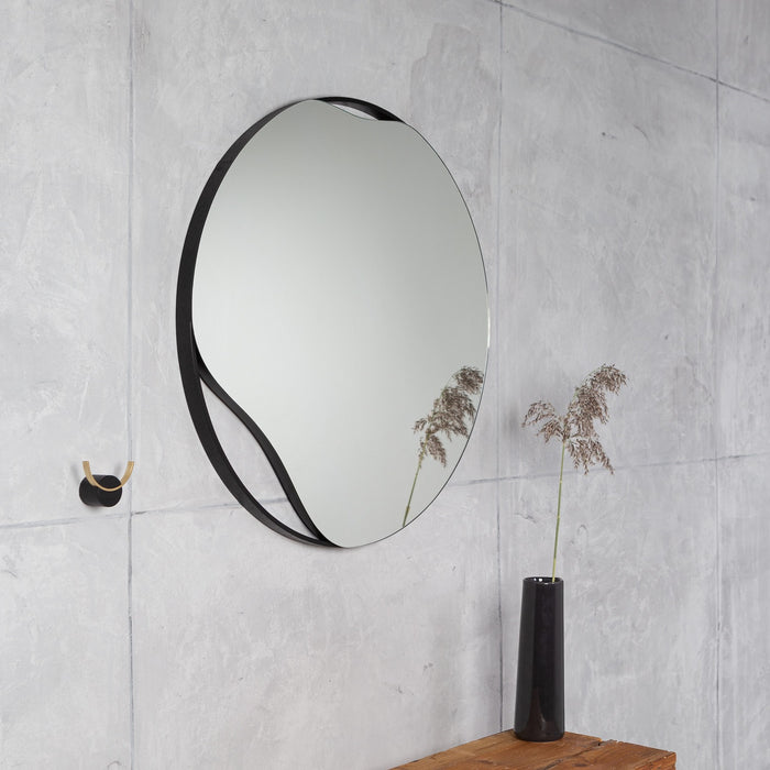 Asymmetric Puddle Wall Mirror Black, 50 cm