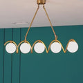 Zavattarello | Gold Rectangle Copper Glass Chandelier For Dining Room