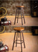 Industrial-Styled Iron Rotating and Lifting Bar Stool Made of Solid Wood image | luxury furniture | bar decor | wood stool