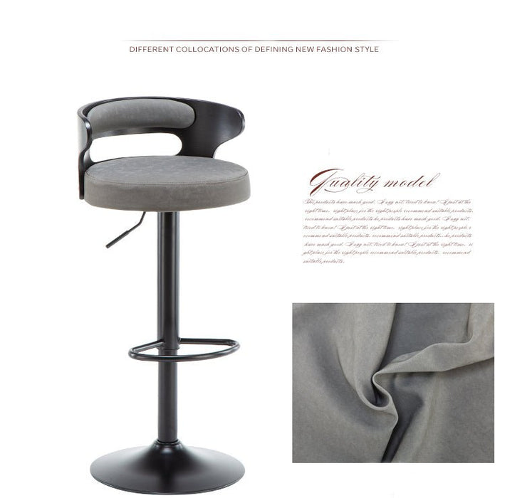 Metal Leg High Rotating Lifting Bar Stool Made of Leather image | luxury furniture | lifting bar stools | leather stools
