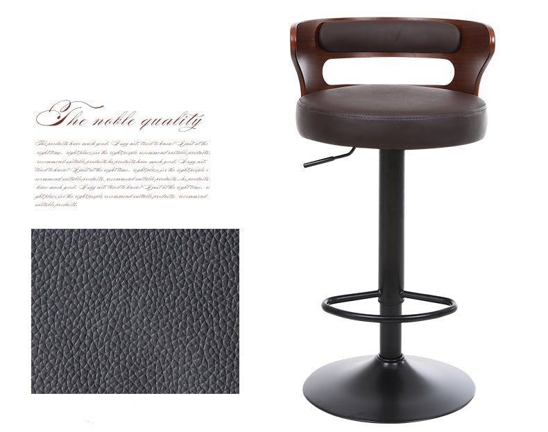 Metal Leg High Rotating Lifting Bar Stool Made of Leather image | luxury furniture | lifting bar stools | leather stools