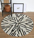 Genuine Cowhide Skin fur Pathwork real leather round shaped area rug 2 / 3'11"x3'11" (120x120cm)
