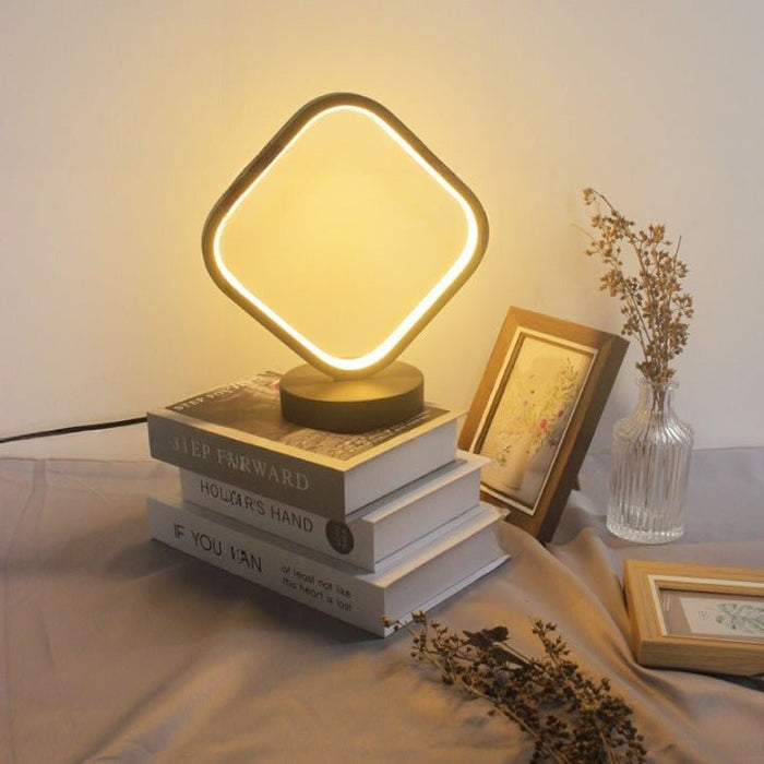 MIRODEMI® Aluminum Black Ring LED Reading Night Light Table Lamp