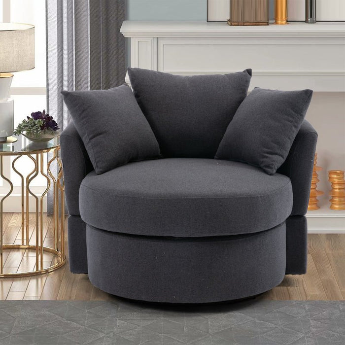 Lounge Swivel Bucket Accent Chair for Hotel or Living Room Charcoal Gray