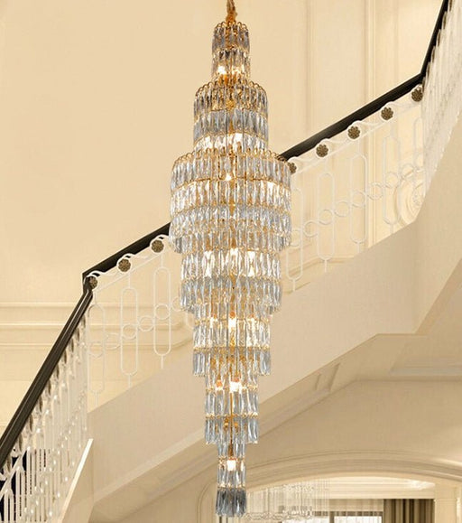 MIRODEMI® Pegli | New Luxury Long Crystal Chandelier for Stairway Warm light