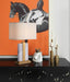 MIRODEMI® New Gray Marble LED Light Modern Fabric Table Lamp