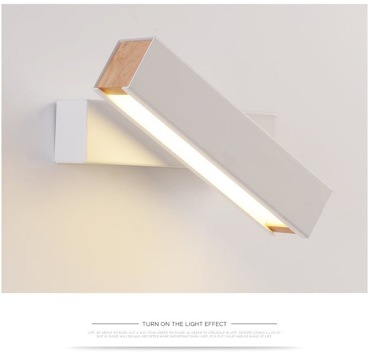 MIRODEMI® Nordic Solid Wood Creative Rotating LED Energy-saving Wall Sconce