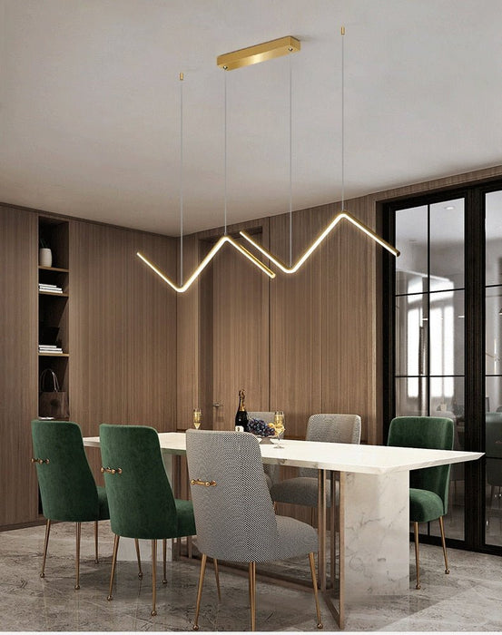 MIRODEMI® Black/Gold LED Adjustable Pendant Lights for Dining Room, Kitchen
