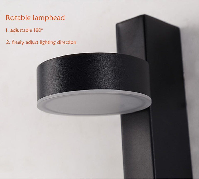 MIRODEMI® Black/Gold Simple Rotating Indoor LED Wall Sconce