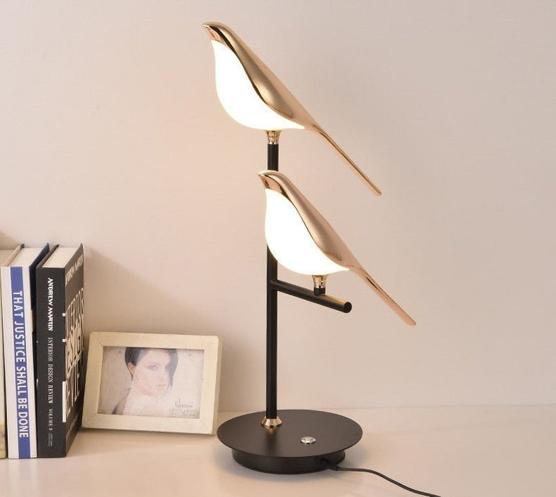 MIRODEMI® Modern LED Table Lamp With Eye Protect Smart Touch Control Warm light / 2 head - H21.3"
