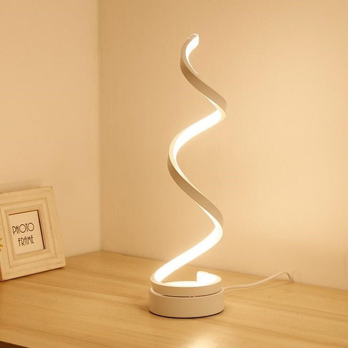 MIRODEMI® Spiral Shape LED Table Light Remote Control Dimmable Desk Lamp Warm light, Non-dimmable / White