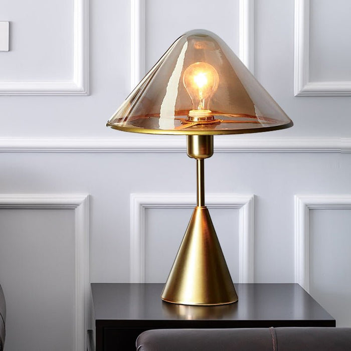 MIRODEMI® Amber Mushroom LED Light Glass Table Lamp Warm light / Amber