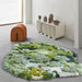 Green series little forest round shaped 3D pattern handmade wool blending rug 4 / 3'3"x3'3" (100x100cm)