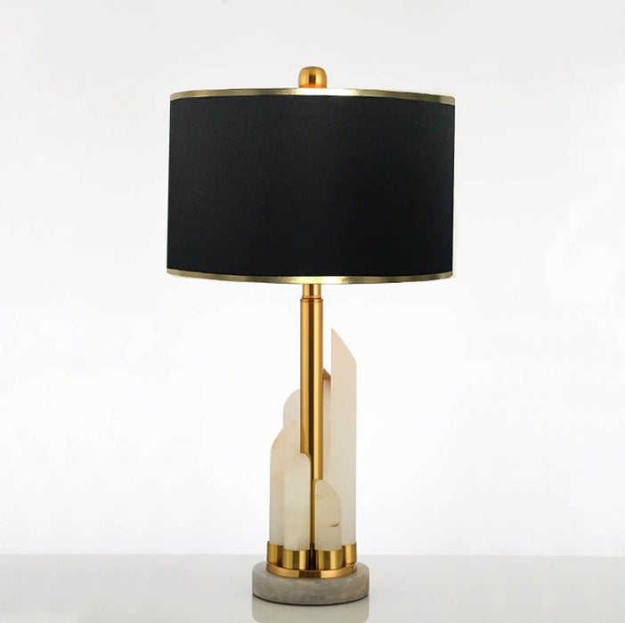 MIRODEMI® Marble LED Light Modern Fabric Lampshade Table Lamp Warm light / Black